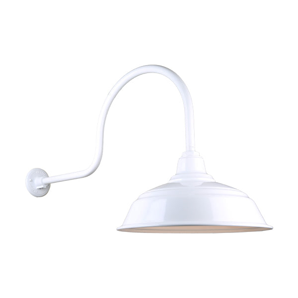 Hi Lite Lighting H-QSN15117-SA-93/QSNHL-C-93 Warehouse One Light Outdoor Gooseneck Light Outdoor White