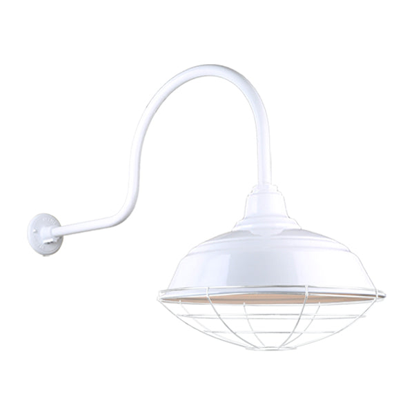 Hi Lite Lighting H-QSN15117-SA-93/QSNHL-C-93/QSNWGR-17``-93 Warehouse One Light Outdoor Gooseneck Light Outdoor White