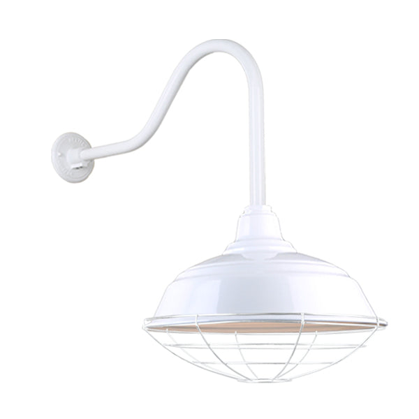 Hi Lite Lighting H-QSN15117-SA-93/QSNHL-H-93/QSNWGR-17``-93 Warehouse One Light Outdoor Gooseneck Light Outdoor White