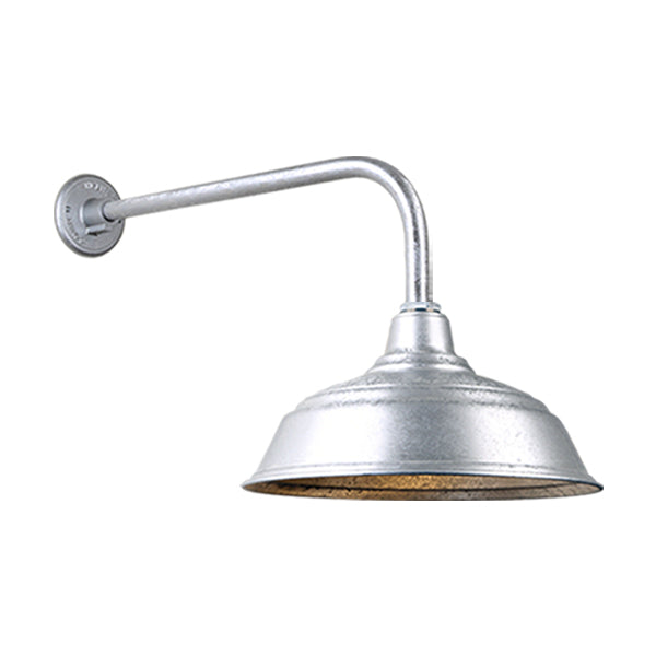 Hi Lite Lighting H-QSN15117-SA-96/QSNB-13-96 Warehouse One Light Outdoor Gooseneck Light Outdoor Pewter, Nickel, Silver