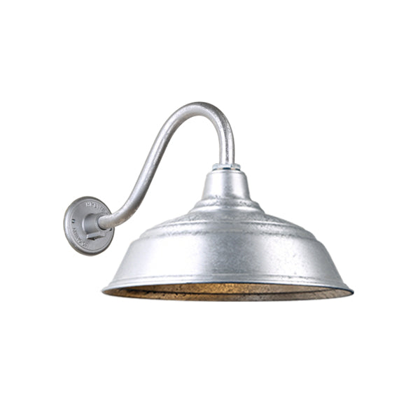 Hi Lite Lighting H-QSN15117-SA-96/QSNB-42-96 Warehouse One Light Outdoor Gooseneck Light Outdoor Pewter, Nickel, Silver