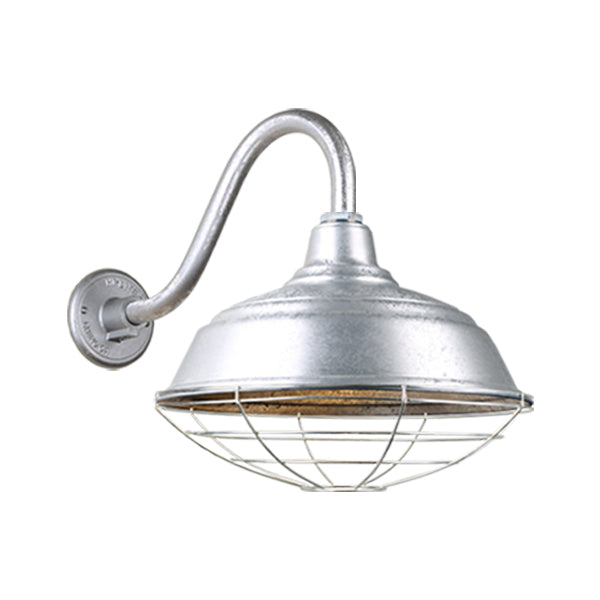 Hi Lite Lighting H-QSN15117-SA-96/QSNB-42-96/QSNWGR-17``-96 Warehouse One Light Outdoor Gooseneck Light Outdoor Pewter, Nickel, Silver