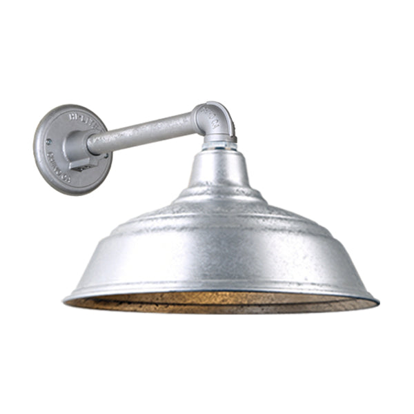 Hi Lite Lighting H-QSN15117-SA-96/QSNB-44-96 Warehouse One Light Outdoor Gooseneck Light Outdoor Pewter, Nickel, Silver