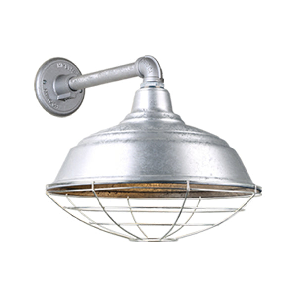 Hi Lite Lighting H-QSN15117-SA-96/QSNB-44-96/QSNWGR-17``-96 Warehouse One Light Outdoor Gooseneck Light Outdoor Pewter, Nickel, Silver