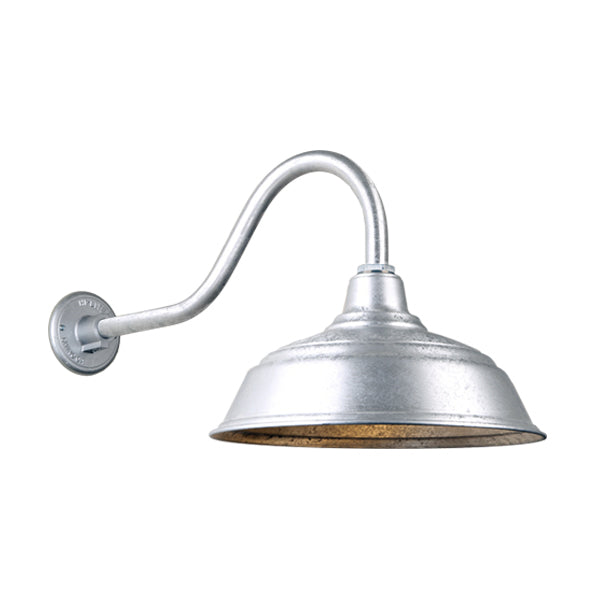 Hi Lite Lighting H-QSN15117-SA-96/QSNHL-A-96 Warehouse One Light Outdoor Gooseneck Light Outdoor Pewter, Nickel, Silver