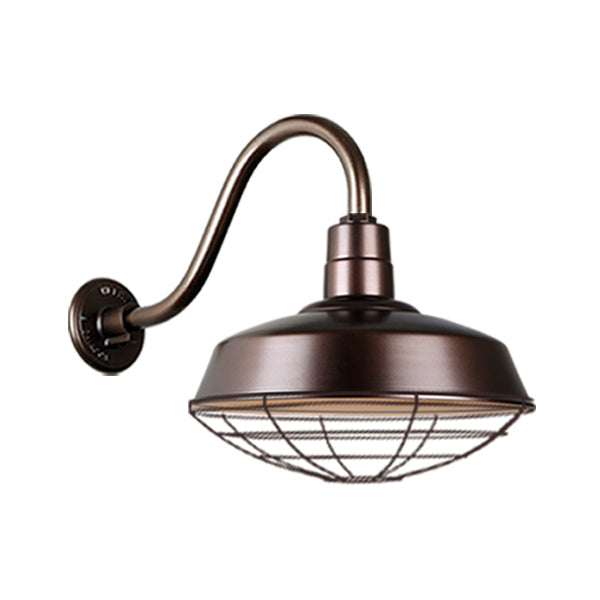 Hi Lite Lighting H-QSN15118-SA-145/QSNB-42-145/QSNWGR-18``-145 Warehouse One Light Outdoor Gooseneck Light Outdoor Bronze / Dark