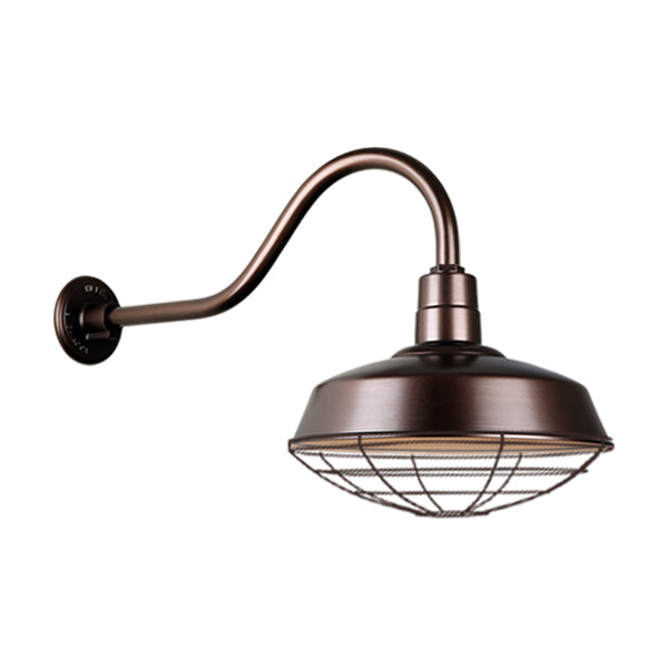 Hi Lite Lighting H-QSN15118-SA-145/QSNHL-A-145/QSNWGR-18``-145 Warehouse One Light Outdoor Gooseneck Light Outdoor Bronze / Dark