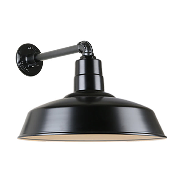 Hi Lite Lighting H-QSN15118-SA-91/QSNB-44-91 Warehouse One Light Outdoor Gooseneck Light Outdoor Black