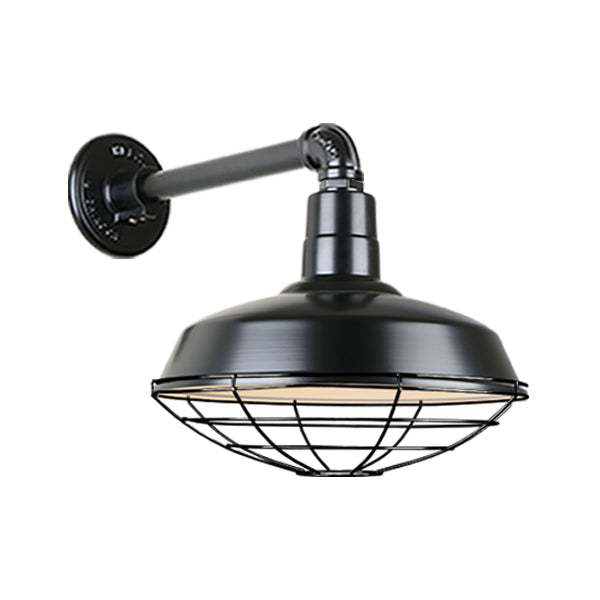 Hi Lite Lighting H-QSN15118-SA-91/QSNB-44-91/QSNWGR-18``-91 Warehouse One Light Outdoor Gooseneck Light Outdoor Black