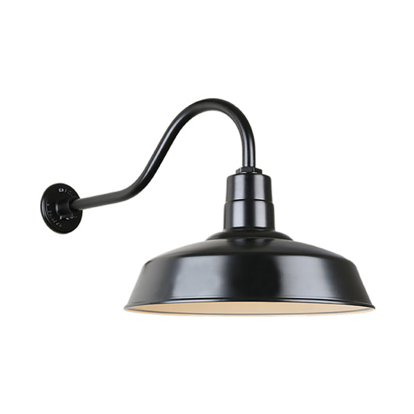 Hi Lite Lighting H-QSN15118-SA-91/QSNHL-A-91 Warehouse One Light Outdoor Gooseneck Light Outdoor Black