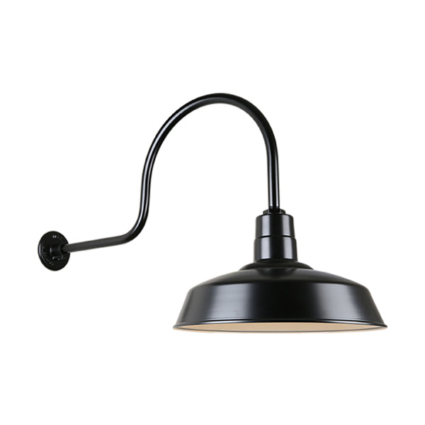 Hi Lite Lighting H-QSN15118-SA-91/QSNHL-C-91 Warehouse One Light Outdoor Gooseneck Light Outdoor Black