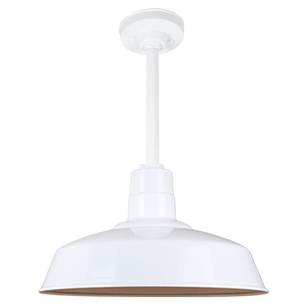 Hi Lite Lighting H-QSN15118-SA-93/QSN12``ST3-93/QSNHSC-93 Warehouse One Light Pendant Outdoor White