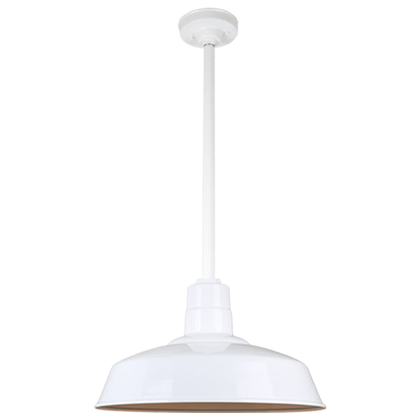 Hi Lite Lighting H-QSN15118-SA-93/QSN24``ST3-93/QSNHSC-93 Warehouse One Light Pendant Outdoor White