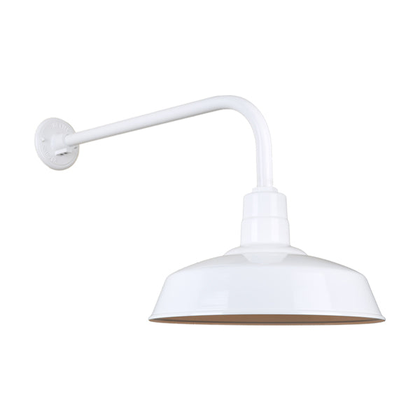 Hi Lite Lighting H-QSN15118-SA-93/QSNB-13-93 Warehouse One Light Outdoor Gooseneck Light Outdoor White