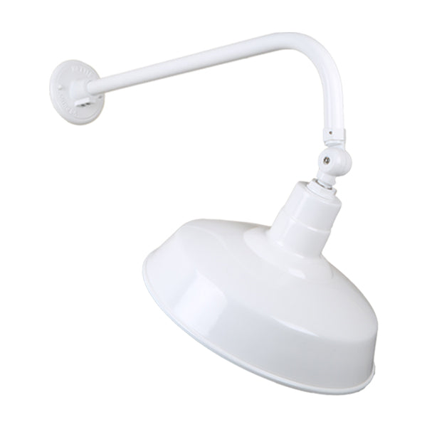 Hi Lite Lighting H-QSN15118-SA-93/QSNB-13-93/QSNSK-93 Warehouse One Light Outdoor Gooseneck Light Outdoor White