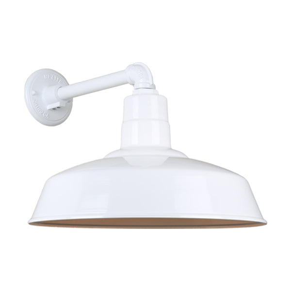 Hi Lite Lighting H-QSN15118-SA-93/QSNB-44-93 Warehouse One Light Outdoor Gooseneck Light Outdoor White