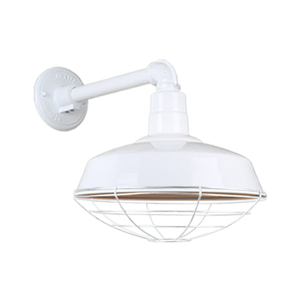 Hi Lite Lighting H-QSN15118-SA-93/QSNB-44-93/QSNWGR-18``-93 Warehouse One Light Outdoor Gooseneck Light Outdoor White