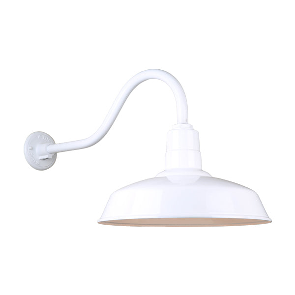 Hi Lite Lighting H-QSN15118-SA-93/QSNHL-A-93 Warehouse One Light Outdoor Gooseneck Light Outdoor White