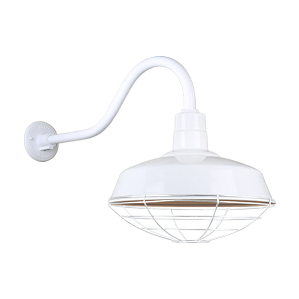 Hi Lite Lighting H-QSN15118-SA-93/QSNHL-A-93/QSNWGR-18``-93 Warehouse One Light Outdoor Gooseneck Light Outdoor White