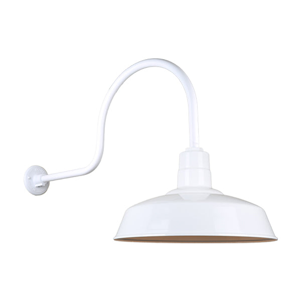 Hi Lite Lighting H-QSN15118-SA-93/QSNHL-C-93 Warehouse One Light Outdoor Gooseneck Light Outdoor White