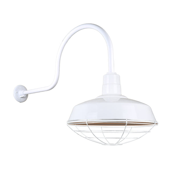 Hi Lite Lighting H-QSN15118-SA-93/QSNHL-C-93/QSNWGR-18``-93 Warehouse One Light Outdoor Gooseneck Light Outdoor White