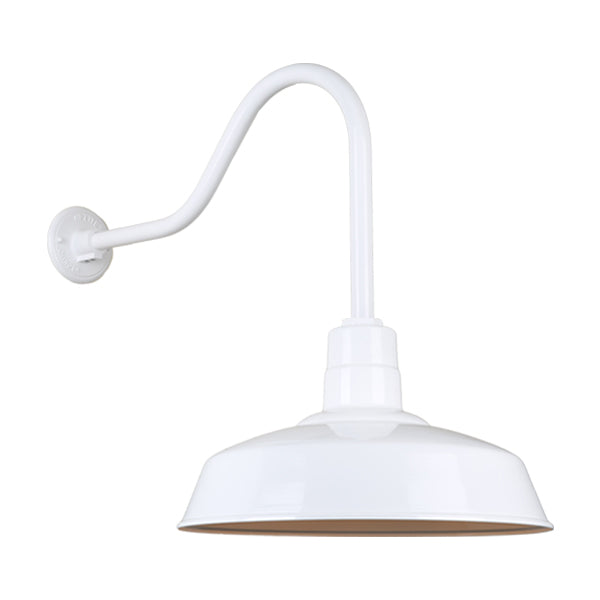 Hi Lite Lighting H-QSN15118-SA-93/QSNHL-H-93 Warehouse One Light Outdoor Gooseneck Light Outdoor White