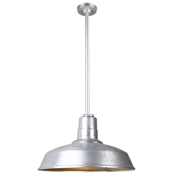 Hi Lite Lighting H-QSN15118-SA-96/QSN36``ST3-96/QSNHSC-96 Warehouse One Light Pendant Outdoor Pewter, Nickel, Silver