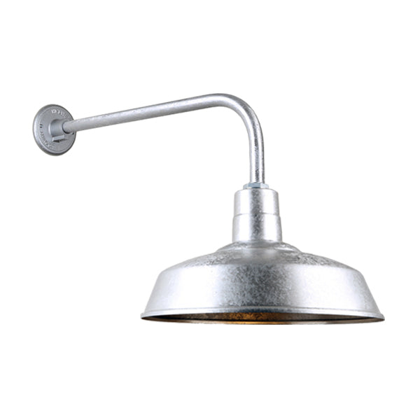 Hi Lite Lighting H-QSN15118-SA-96/QSNB-13-96 Warehouse One Light Outdoor Gooseneck Light Outdoor Pewter, Nickel, Silver