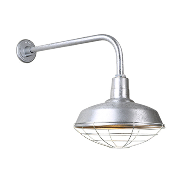 Hi Lite Lighting H-QSN15118-SA-96/QSNB-13-96/QSNWGR-18``-96 Warehouse One Light Outdoor Gooseneck Light Outdoor Pewter, Nickel, Silver