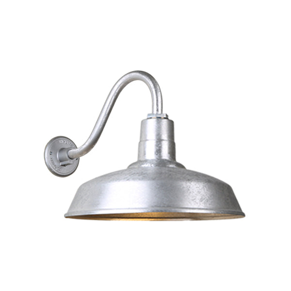 Hi Lite Lighting H-QSN15118-SA-96/QSNB-42-96 Warehouse One Light Outdoor Gooseneck Light Outdoor Pewter, Nickel, Silver