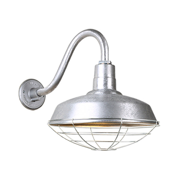 Hi Lite Lighting H-QSN15118-SA-96/QSNB-42-96/QSNWGR-18``-96 Warehouse One Light Outdoor Gooseneck Light Outdoor Pewter, Nickel, Silver