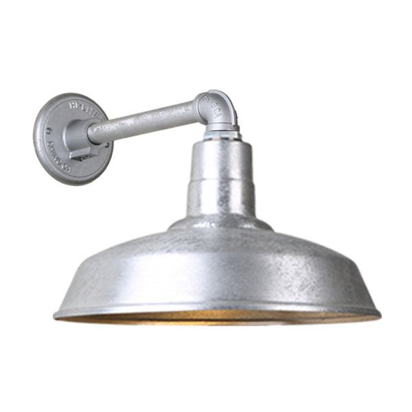 Hi Lite Lighting H-QSN15118-SA-96/QSNB-44-96 Warehouse One Light Outdoor Gooseneck Light Outdoor Pewter, Nickel, Silver