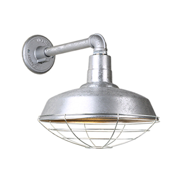 Hi Lite Lighting H-QSN15118-SA-96/QSNB-44-96/QSNWGR-18``-96 Warehouse One Light Outdoor Gooseneck Light Outdoor Pewter, Nickel, Silver