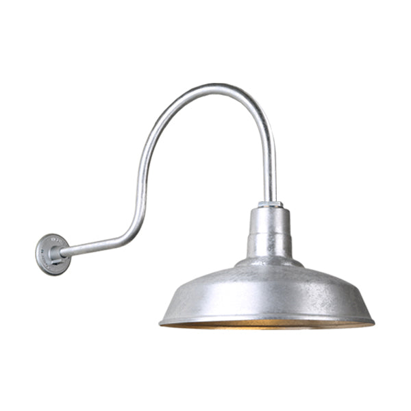 Hi Lite Lighting H-QSN15118-SA-96/QSNHL-C-96 Warehouse One Light Outdoor Gooseneck Light Outdoor Pewter, Nickel, Silver