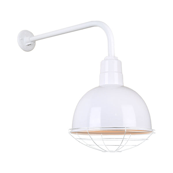 Hi Lite Lighting H-QSN16112-SA-93/QSNB-13-93/QSNWGR-12``-93 Deep Bowl Shade One Light Outdoor Gooseneck Light Outdoor White
