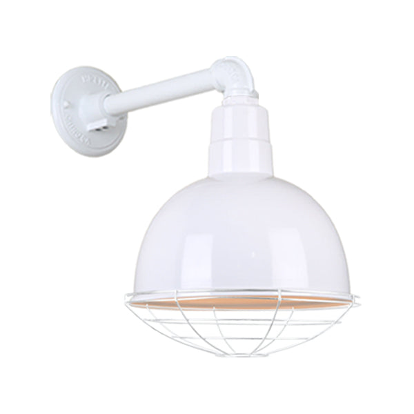 Hi Lite Lighting H-QSN16112-SA-93/QSNB-44-93/QSNWGR-12``-93 Deep Bowl Shade One Light Outdoor Gooseneck Light Outdoor White