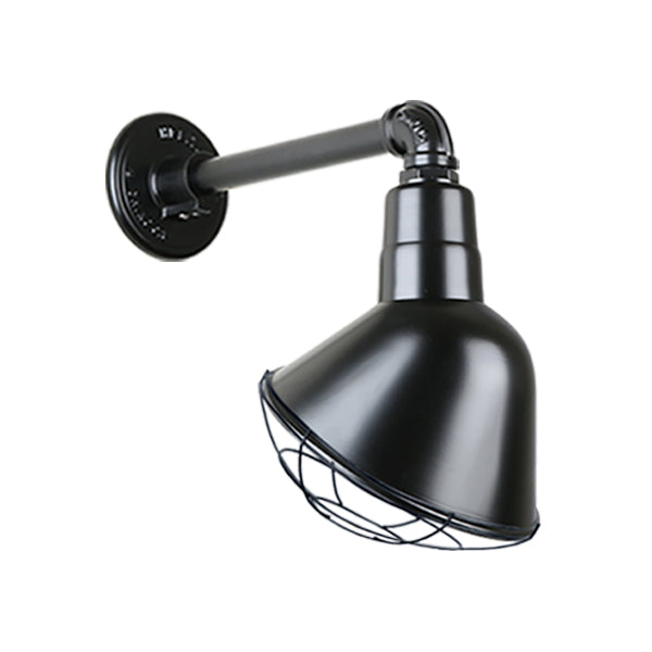 Hi Lite Lighting H-QSN18110-SA-91/QSNB-44-91/QSNWGR-10``-91 Angle Shade One Light Outdoor Gooseneck Light Outdoor Black