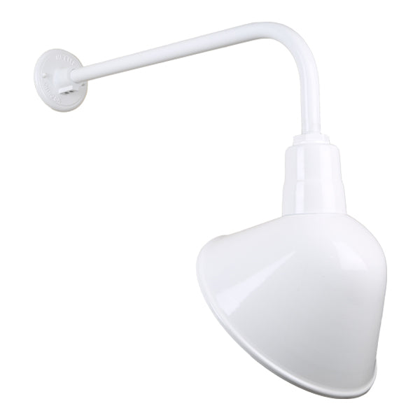 Hi Lite Lighting H-QSN18110-SA-93/QSNB-13-93 Angle Shade One Light Outdoor Gooseneck Light Outdoor White