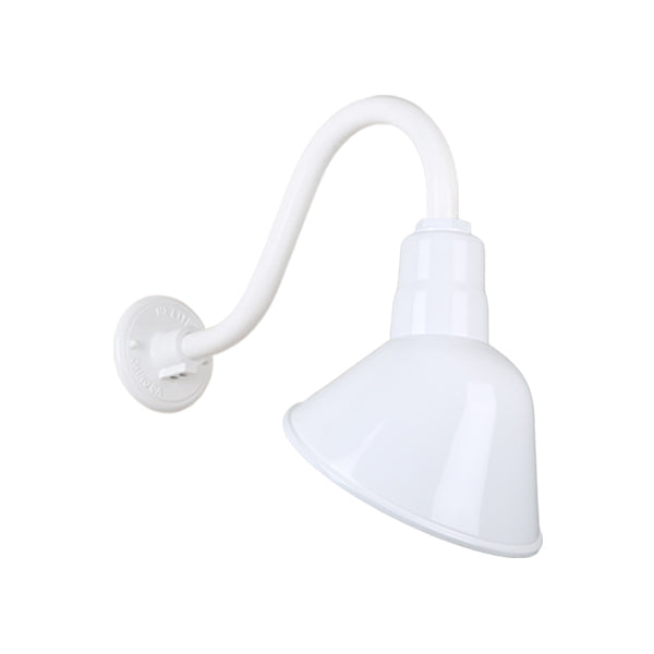 Hi Lite Lighting H-QSN18110-SA-93/QSNB-42-93 Angle Shade One Light Outdoor Gooseneck Light Outdoor White