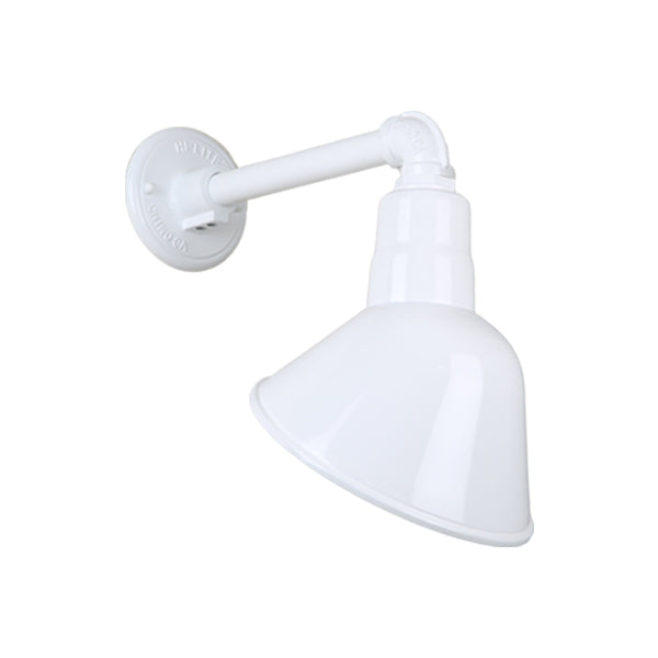 Hi Lite Lighting H-QSN18110-SA-93/QSNB-44-93 Angle Shade One Light Outdoor Gooseneck Light Outdoor White