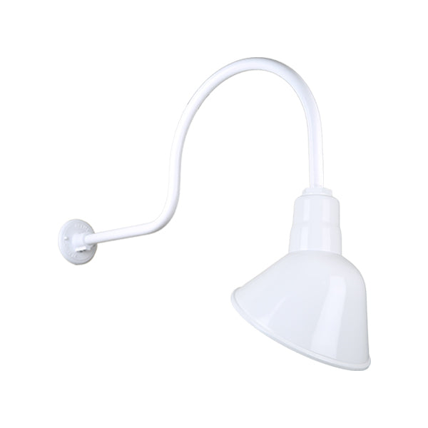 Hi Lite Lighting H-QSN18110-SA-93/QSNHL-C-93 Angle Shade One Light Outdoor Gooseneck Light Outdoor White