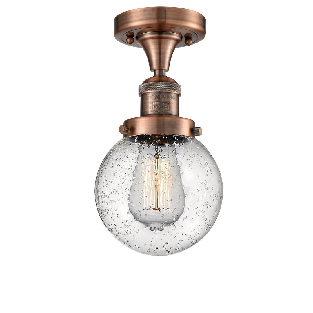 Innovations Franklin Restoration 517-1CH-AC-G204-6 Ceiling Light - Antique Copper