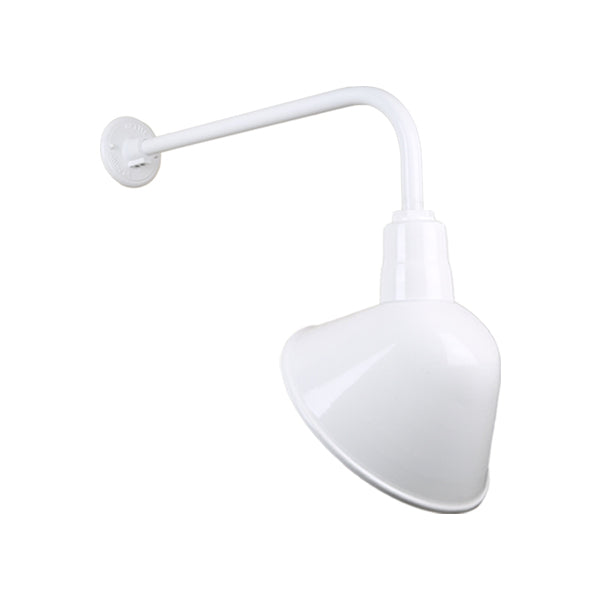 Hi Lite Lighting H-QSN18112-SA-93/QSNB-13-93 Angle Shade One Light Outdoor Gooseneck Light Outdoor White