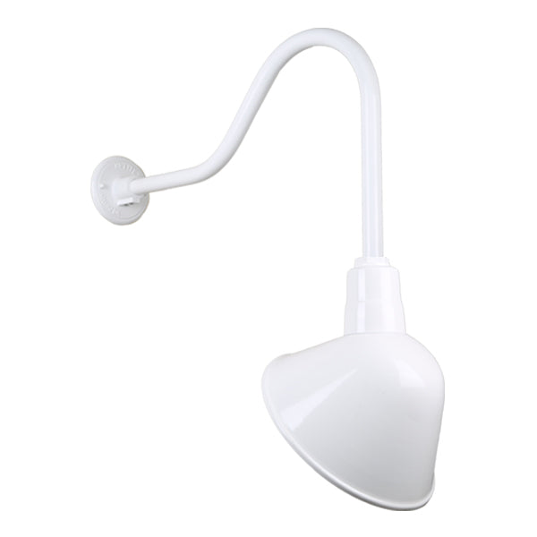 Hi Lite Lighting H-QSN18112-SA-93/QSNHL-H-93 Angle Shade One Light Outdoor Gooseneck Light Outdoor White