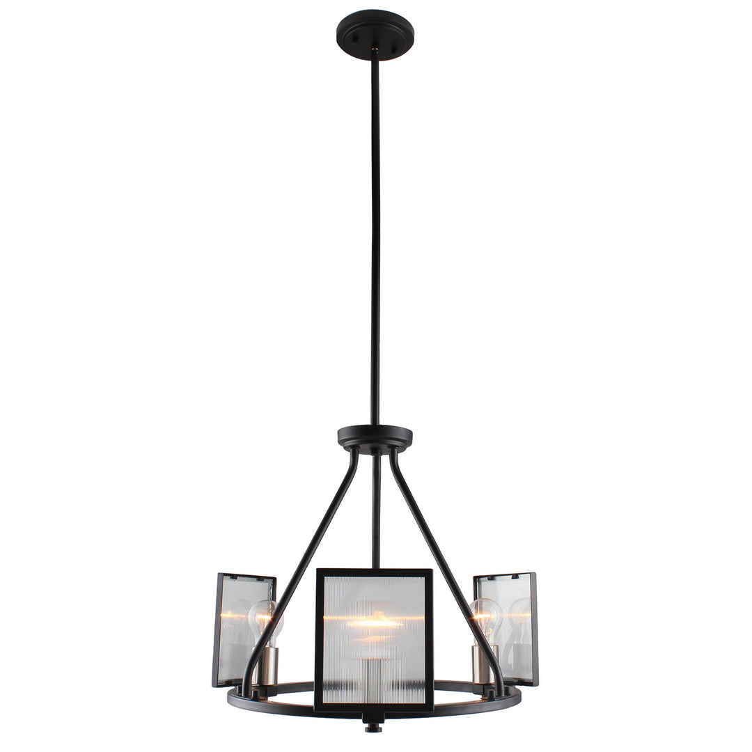 Eglo Henessy 203724A Chandelier Light - Black & Brushed Nickel