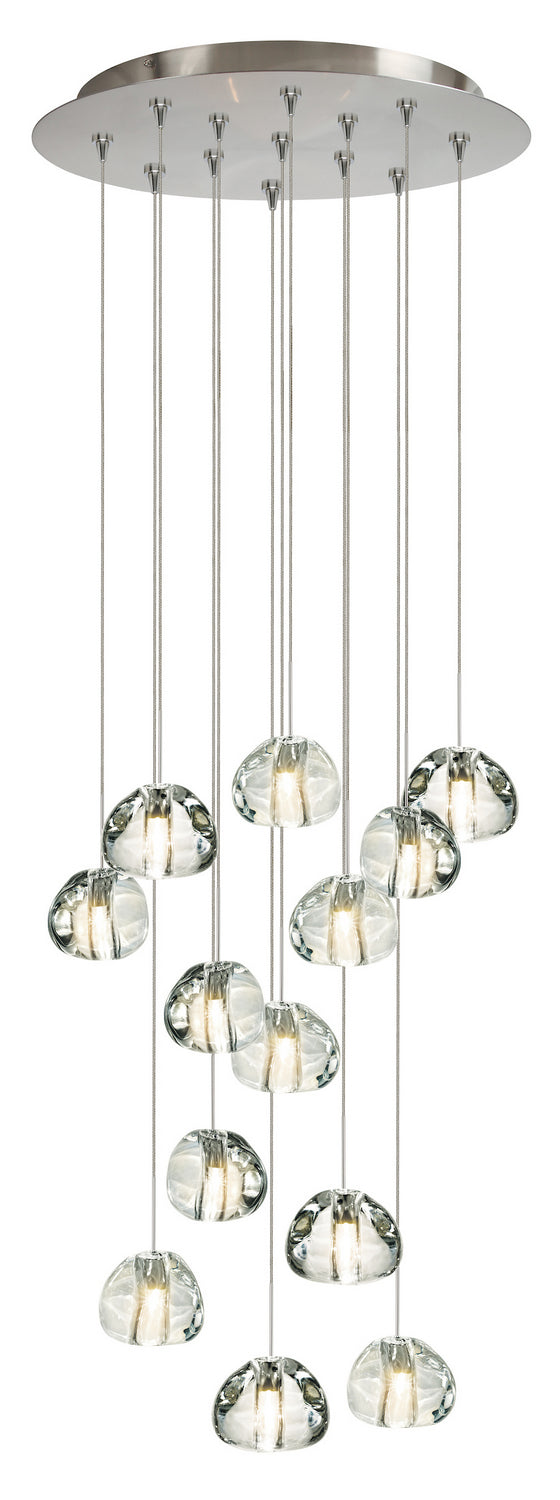 Stone Blob CH08513CRSNL2 Chandelier Light - Satin Nickel