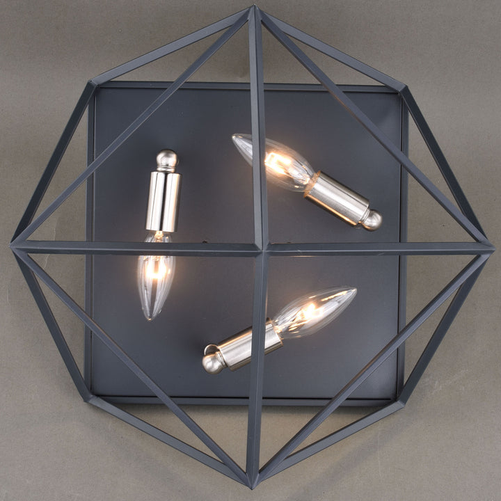 Vaxcel Hailey C0205 Ceiling Light - Black Graphite and Satin Nickel