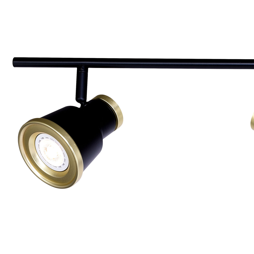 Vaxcel Fairhaven C0208 Ceiling Light - Textured Black and Natural Brass