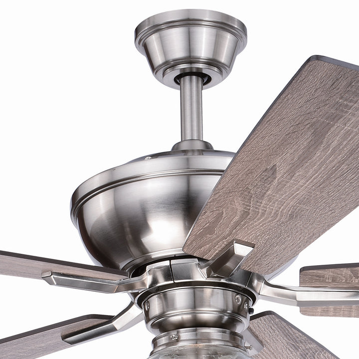 Vaxcel Huntley F0067 Ceiling Fan - Satin Nickel, Driftwood-Dark Maple/