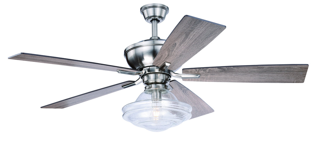 Vaxcel Huntley F0067 Ceiling Fan - Satin Nickel, Driftwood-Dark Maple/